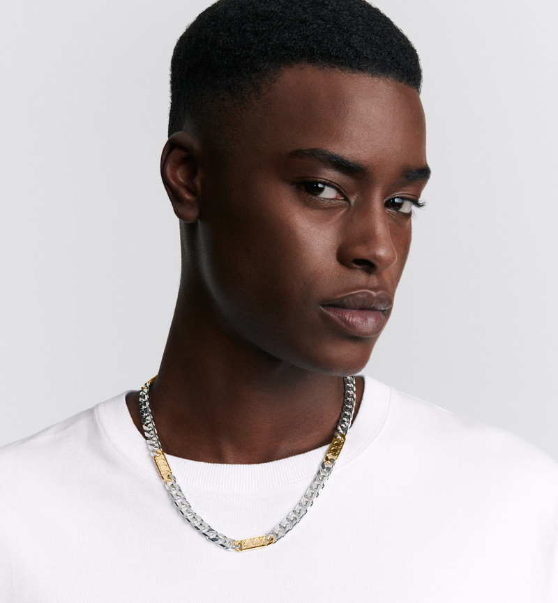 Dior Cannage Chain Link Necklace outlook