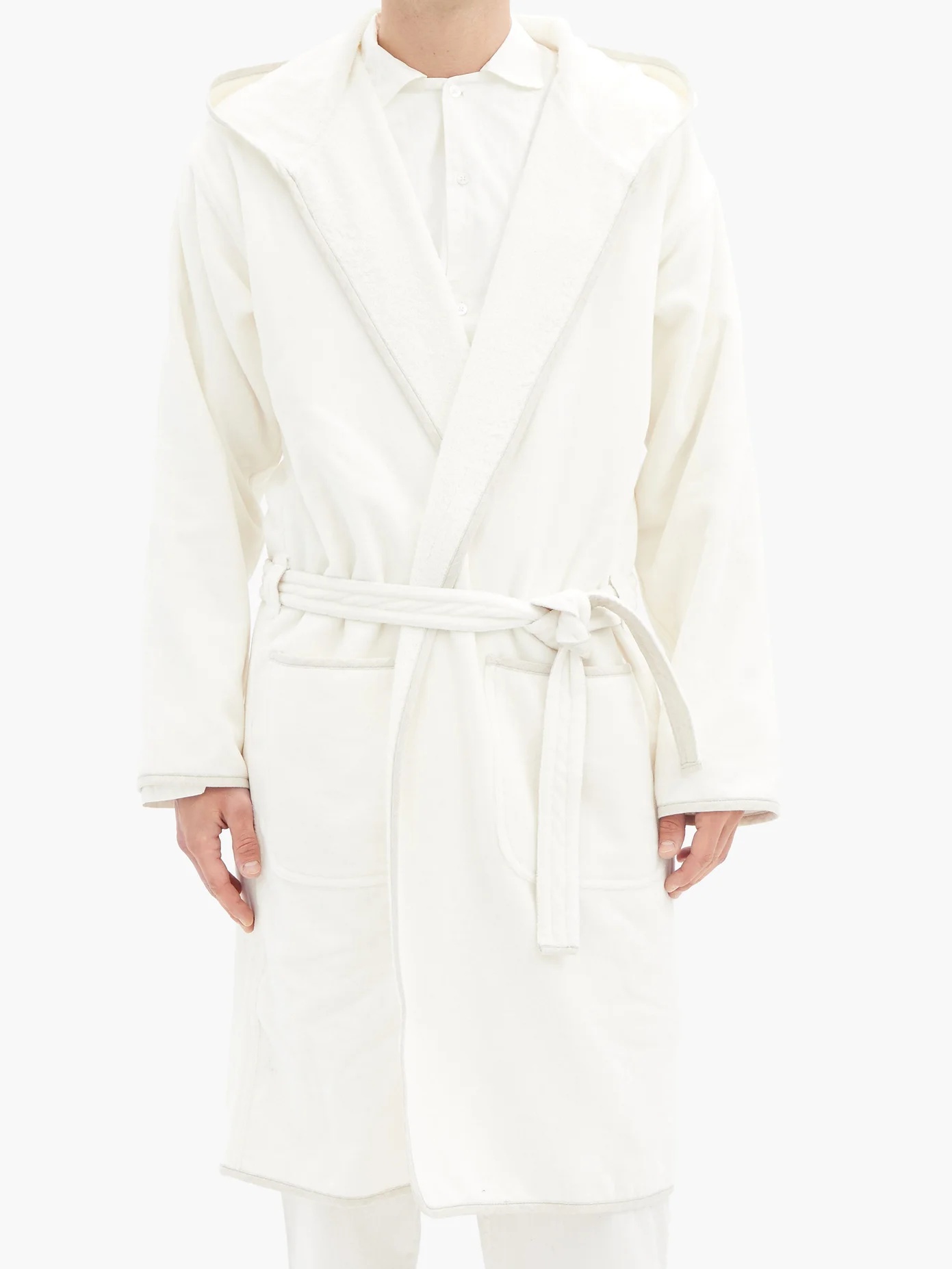 Logo-embroidered cotton-towelling bathrobe - 6