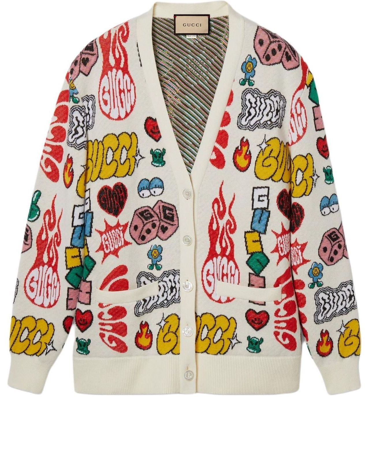 (WMNS) Gucci Cotton Wool Jacquard Cardigan 'Multicolor' 782217-XKDZ3-9275 - 1