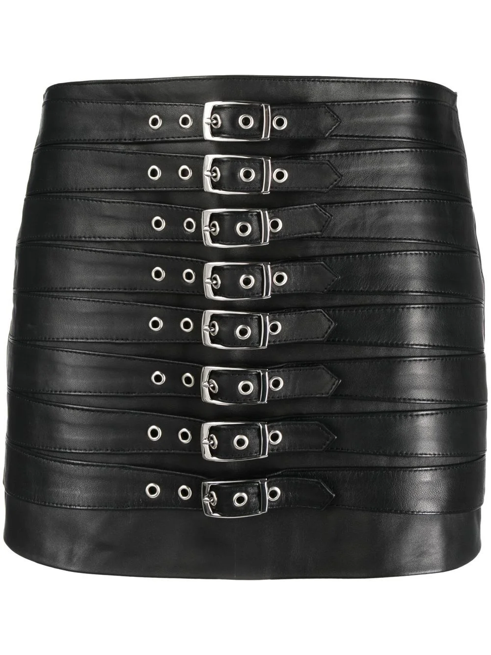 multiple belts mini skirt - 1