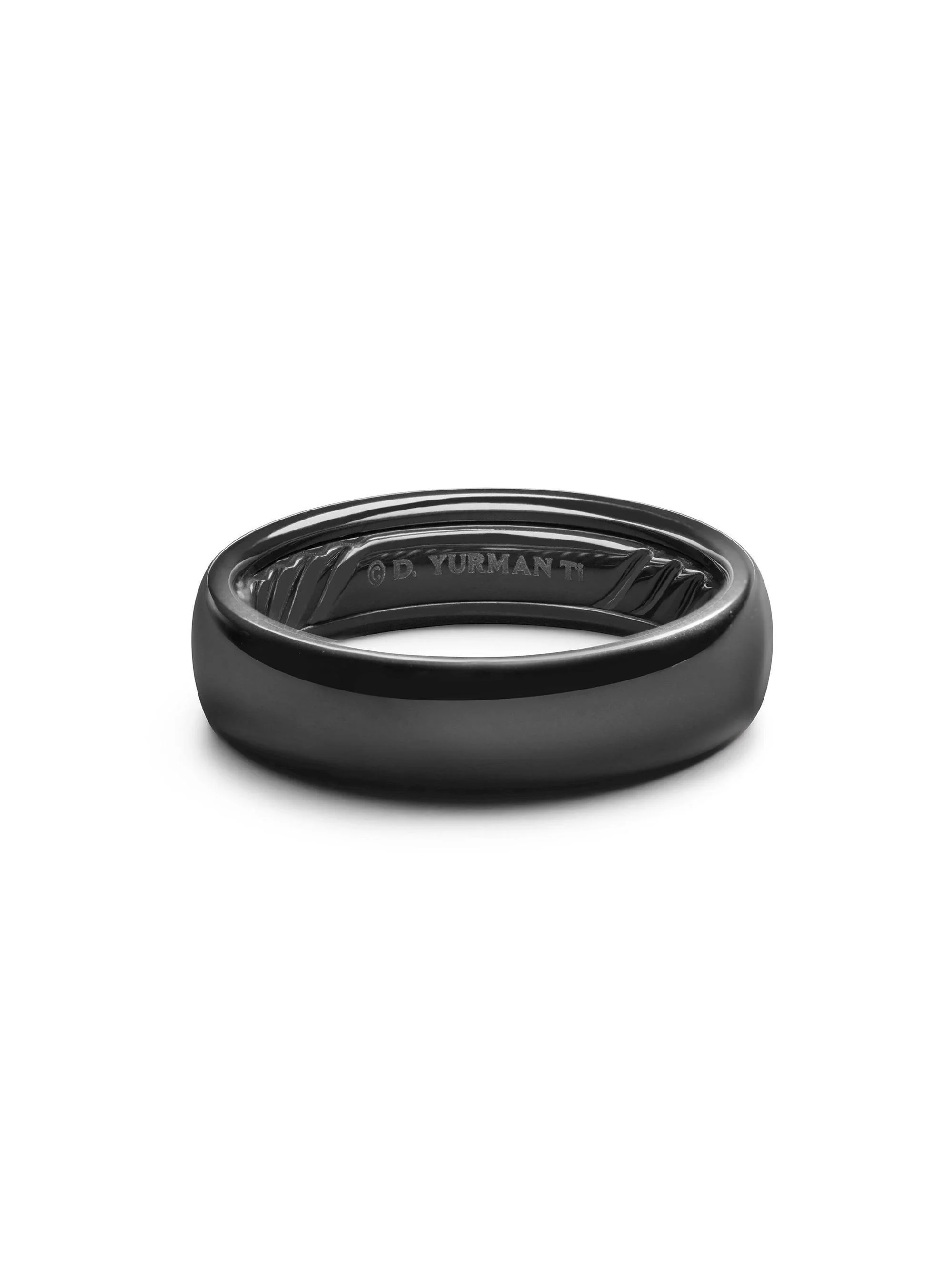 Men's DY Classic Band Ring in Black Titanium - Black - 1