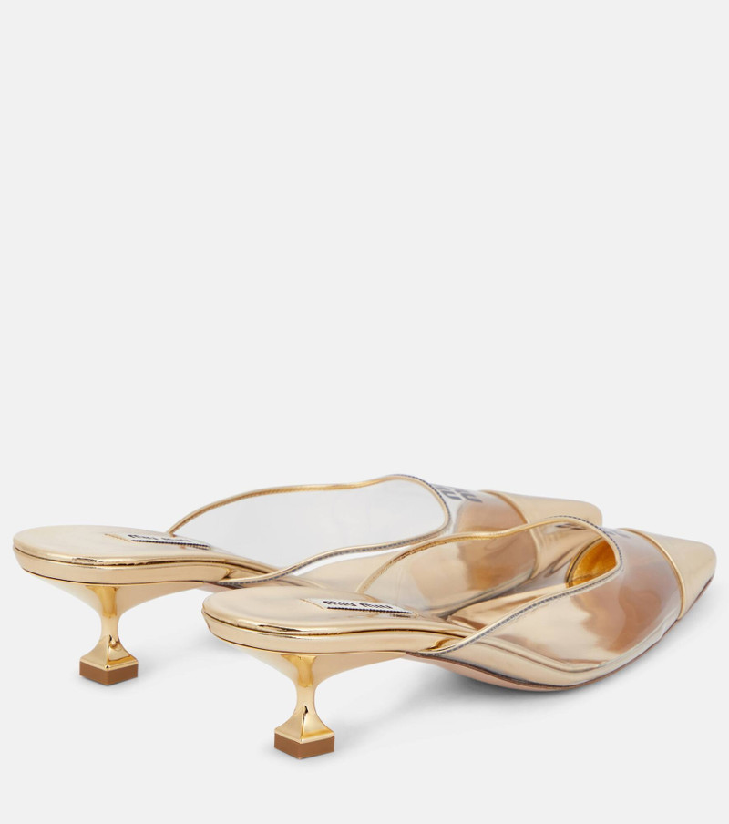Miu Miu Logo leather and PVC mules outlook