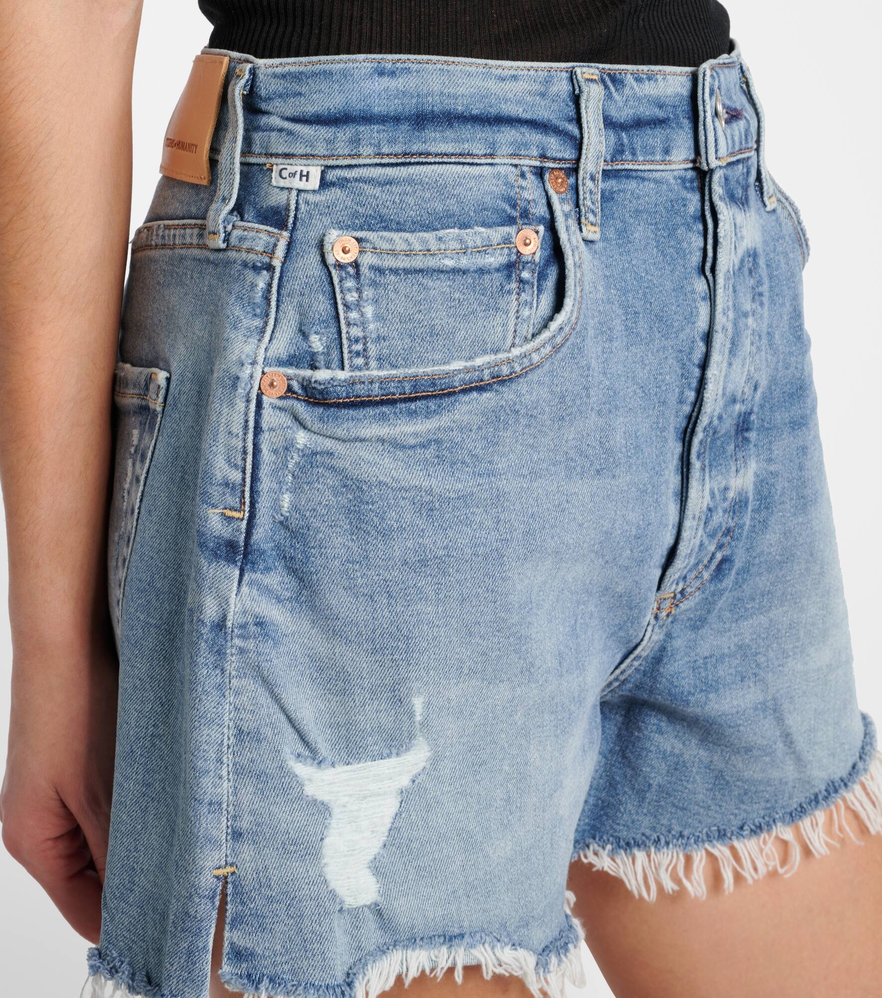 Marlow distressed denim shorts - 4
