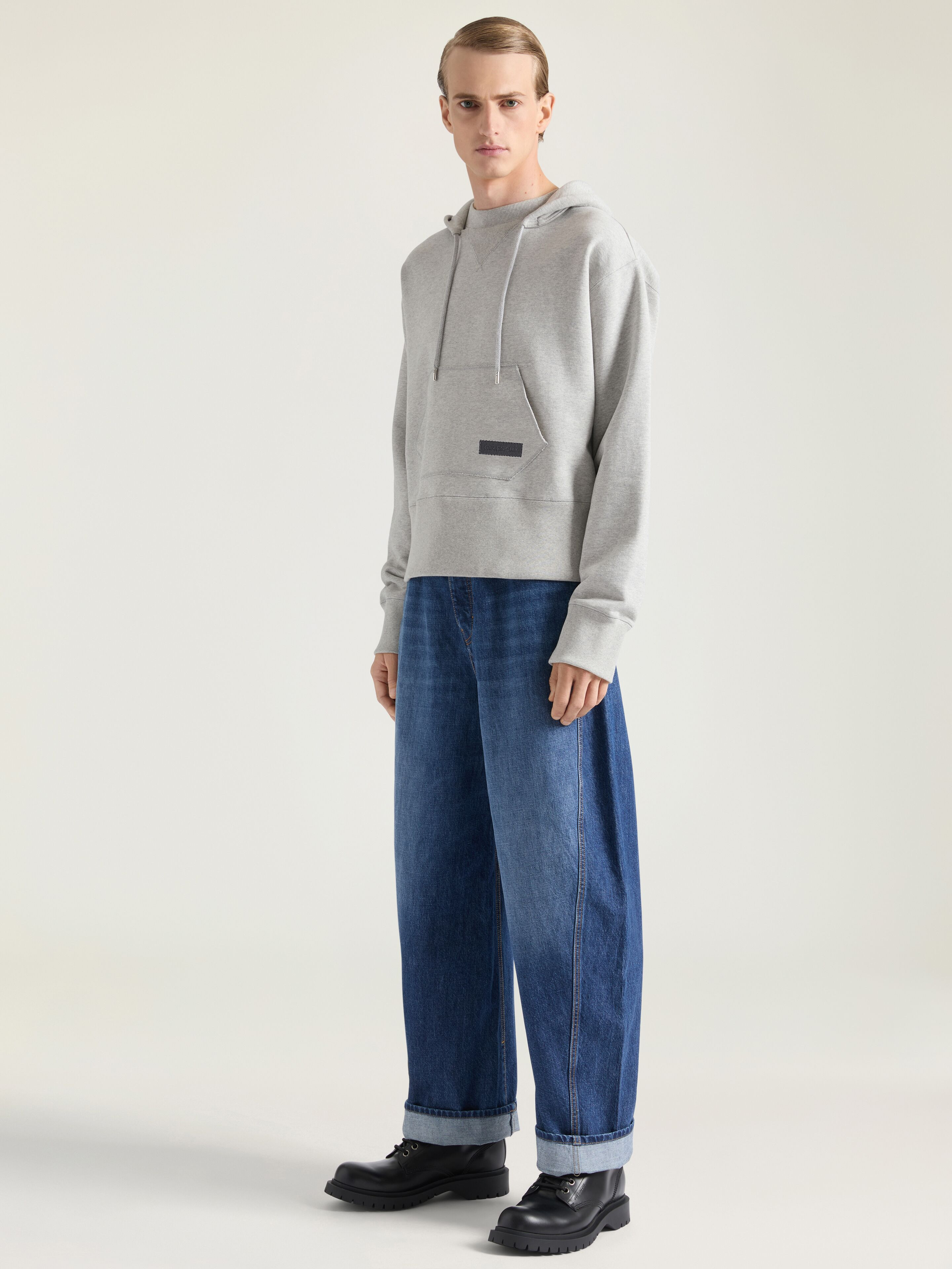 HOODIE IN FLEECE WITH GIVENCHY PATCH - 2