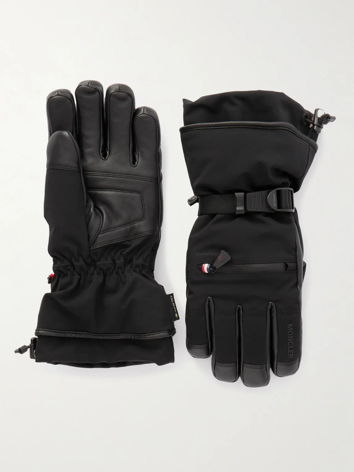 Leather-Trimmed Shell Ski Gloves - 1