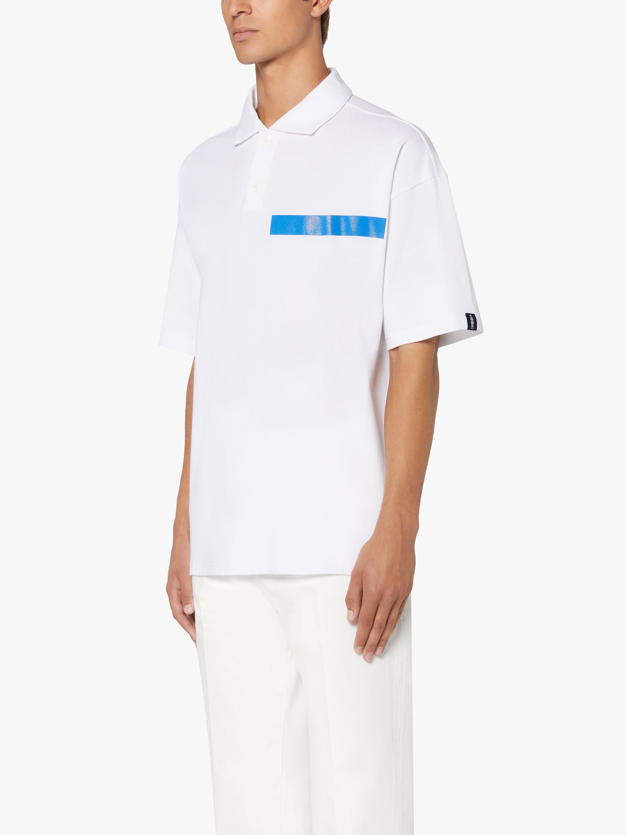 WHITE COTTON CUTAWAY COLLAR POLO SHIRT | GJM-215 - 3