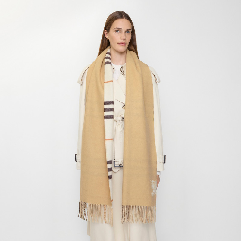 Burberry Wide Reversible Check Cashmere Scarf outlook