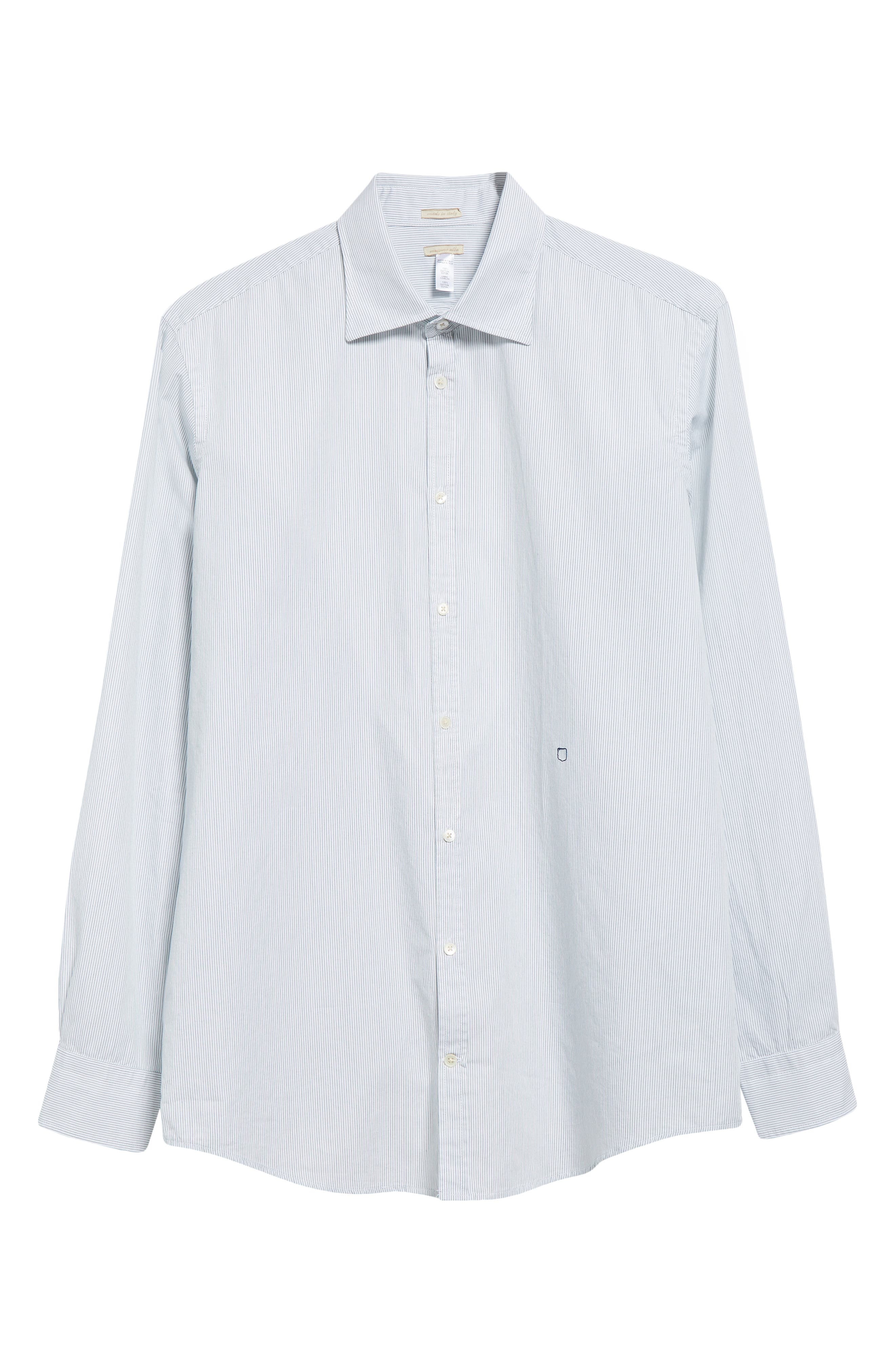 Massimo Alba Genova Stripe Button-Up Shirt in Bianco at Nordstrom - 5