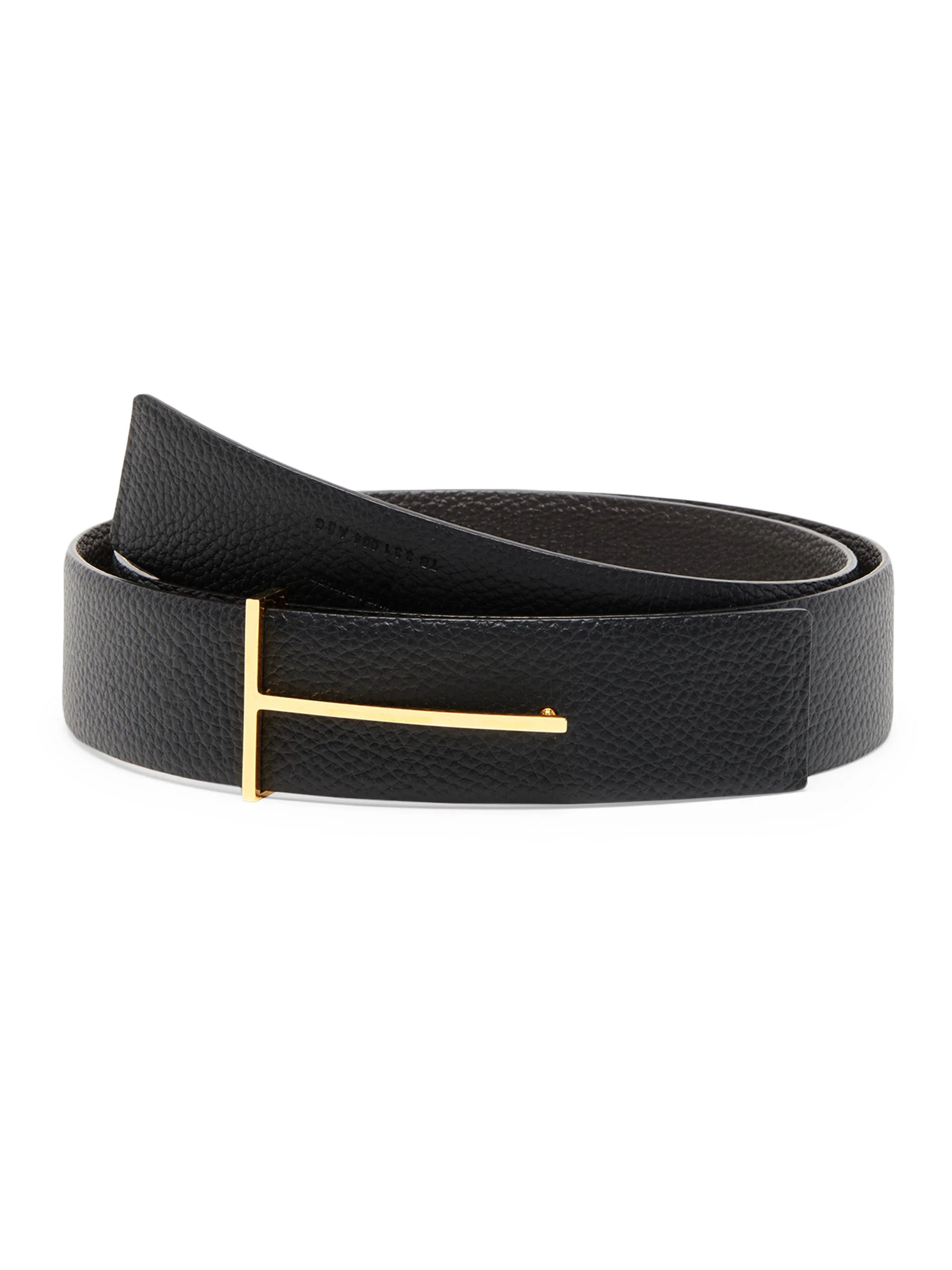Men's Slim-T Reversible Grain Leather Belt - Brown Black - 1