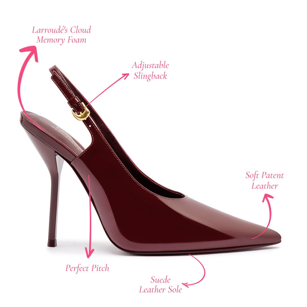 LARROUDÉ X ALTUZARRA PUMP IN BURGUNDY PATENT LEATHER - 5