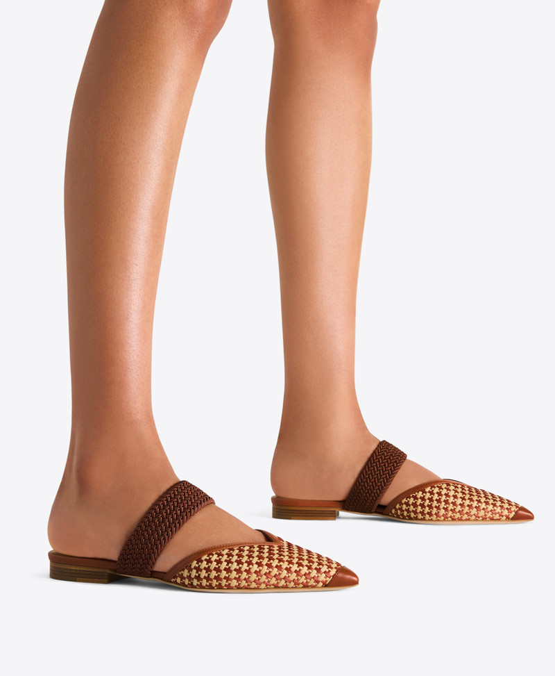 Manu Tan Raffia Flat Mules 5