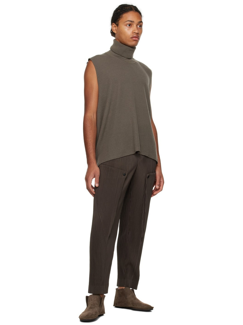 ISSEY MIYAKE Khaki Framework Vest outlook