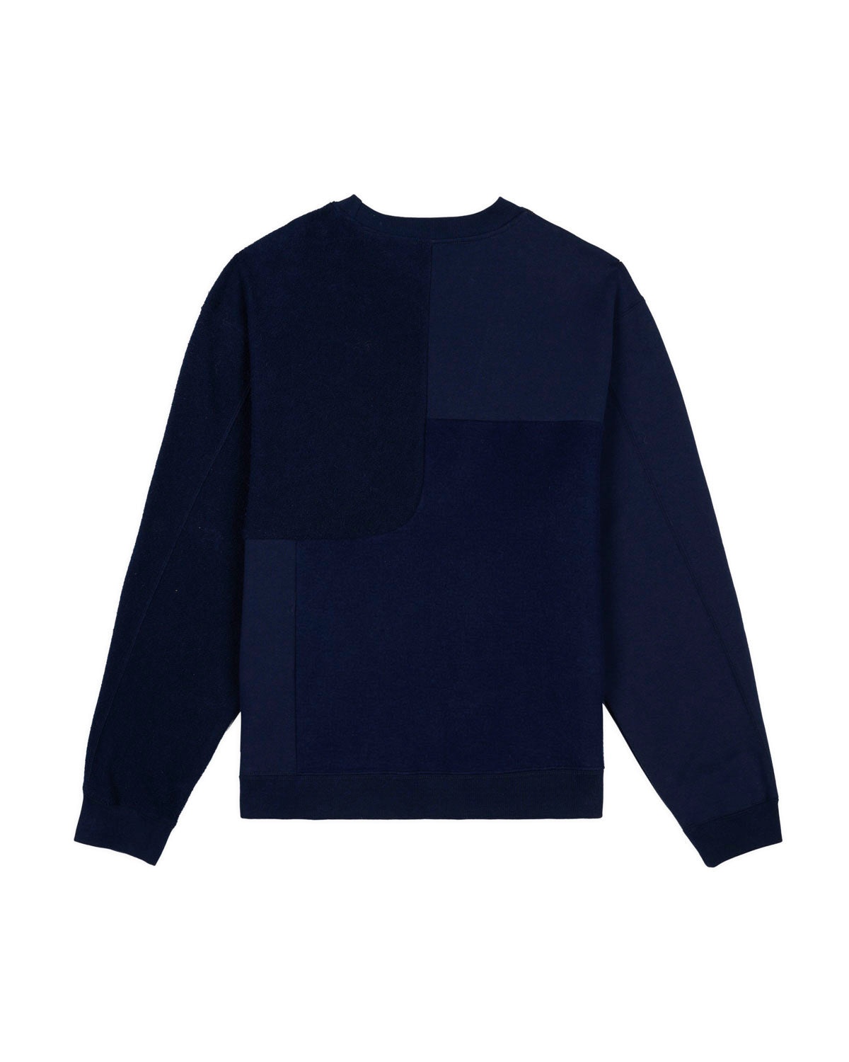Paneled Long Sleeve Crewneck - Navy - 2