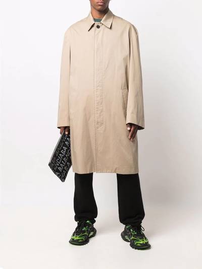 BALENCIAGA embroidered-logo car coat outlook