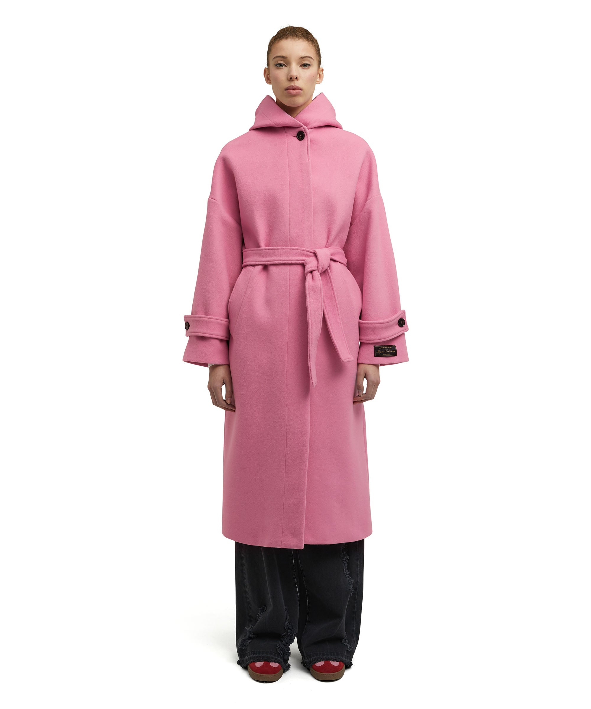 Blended virgin wool coat with "Wool Felt" belt - 2