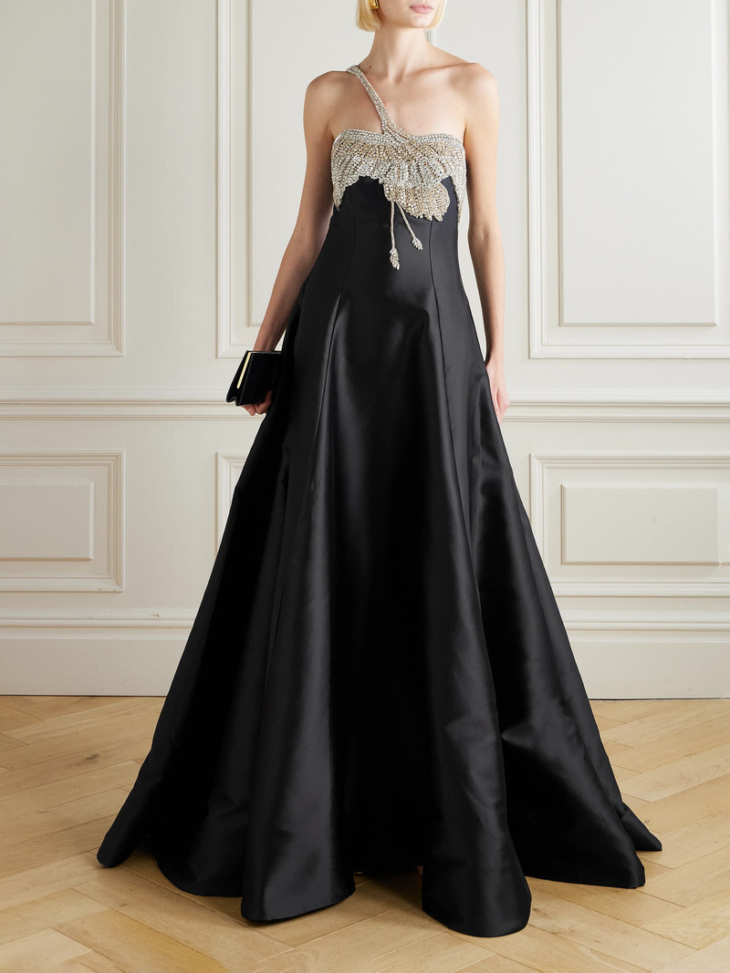 COSTARELLOS Venezia Crystal-embellished Mikado Gown outlook