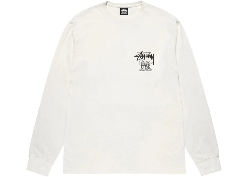 Stussy Classic Gear L/S Pigment Dyed Tee Natural - 1