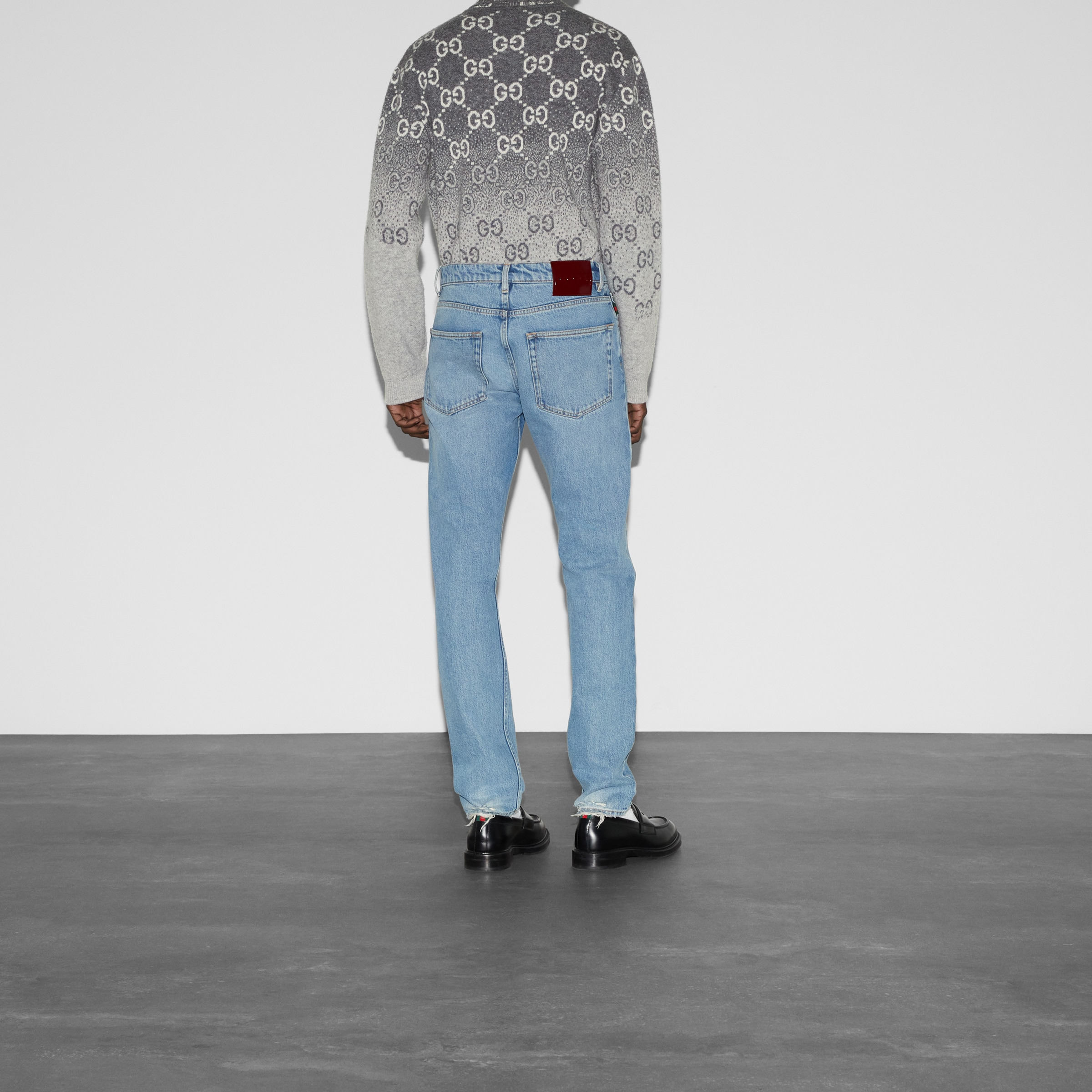 Tapered denim pant with Web - 4