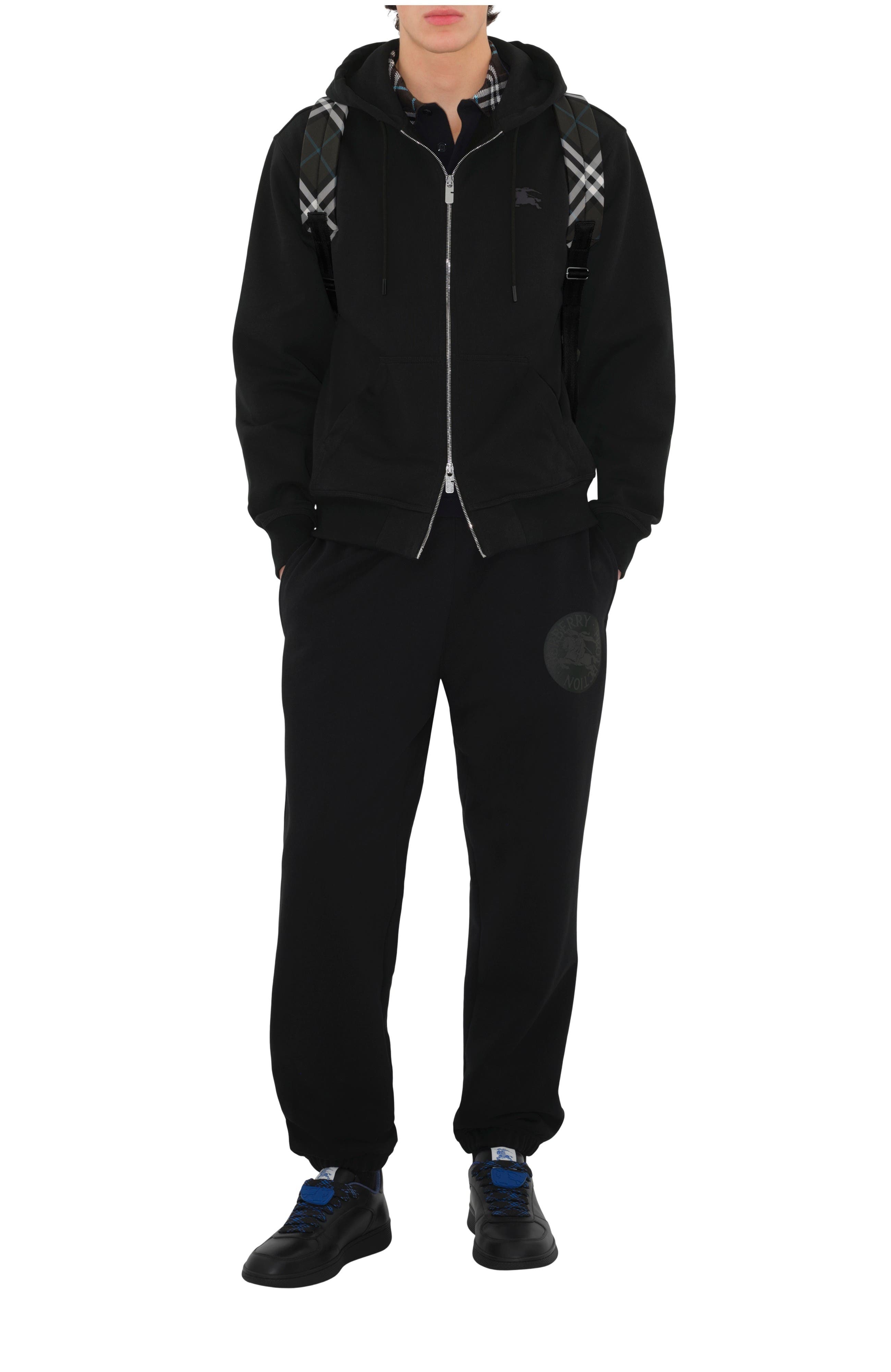 burberry EKD Badge Cotton Jogging Pants in Black at Nordstrom - 1