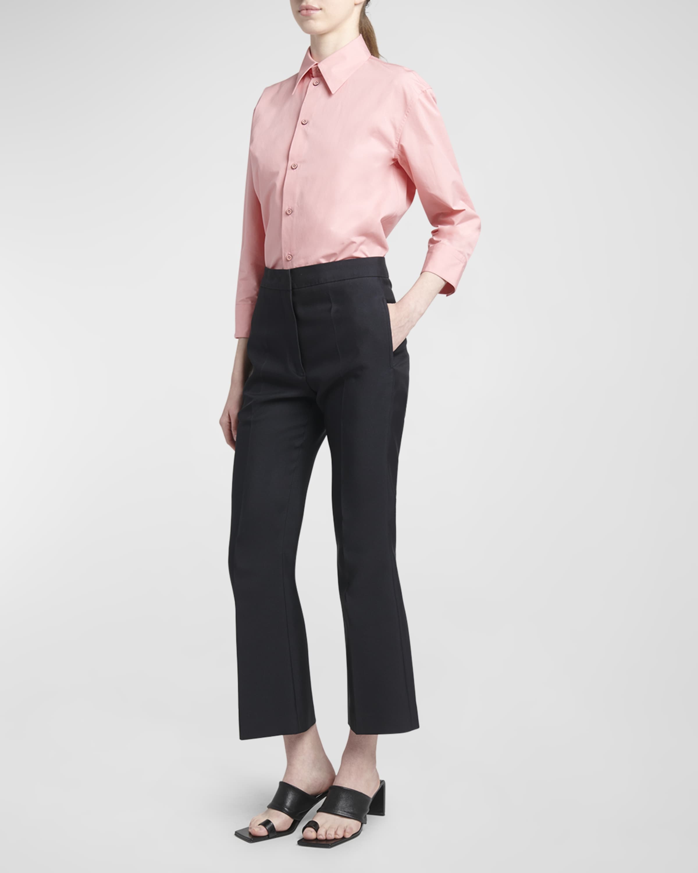 Mid-Rise Straight-Leg Ankle Trousers - 5