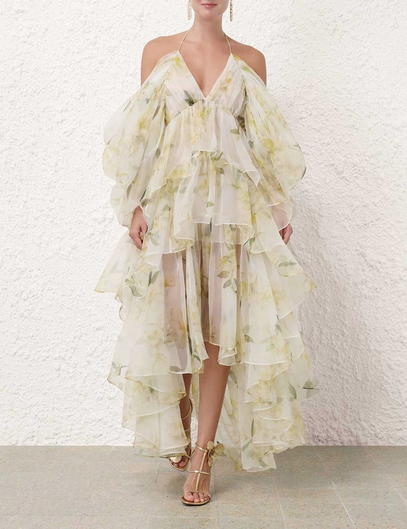off the shoulder long sleeve evening dresses Off Shoulder Sky Blue Flower Sweetheart Prom Gown US 8/UK 10/EU 38