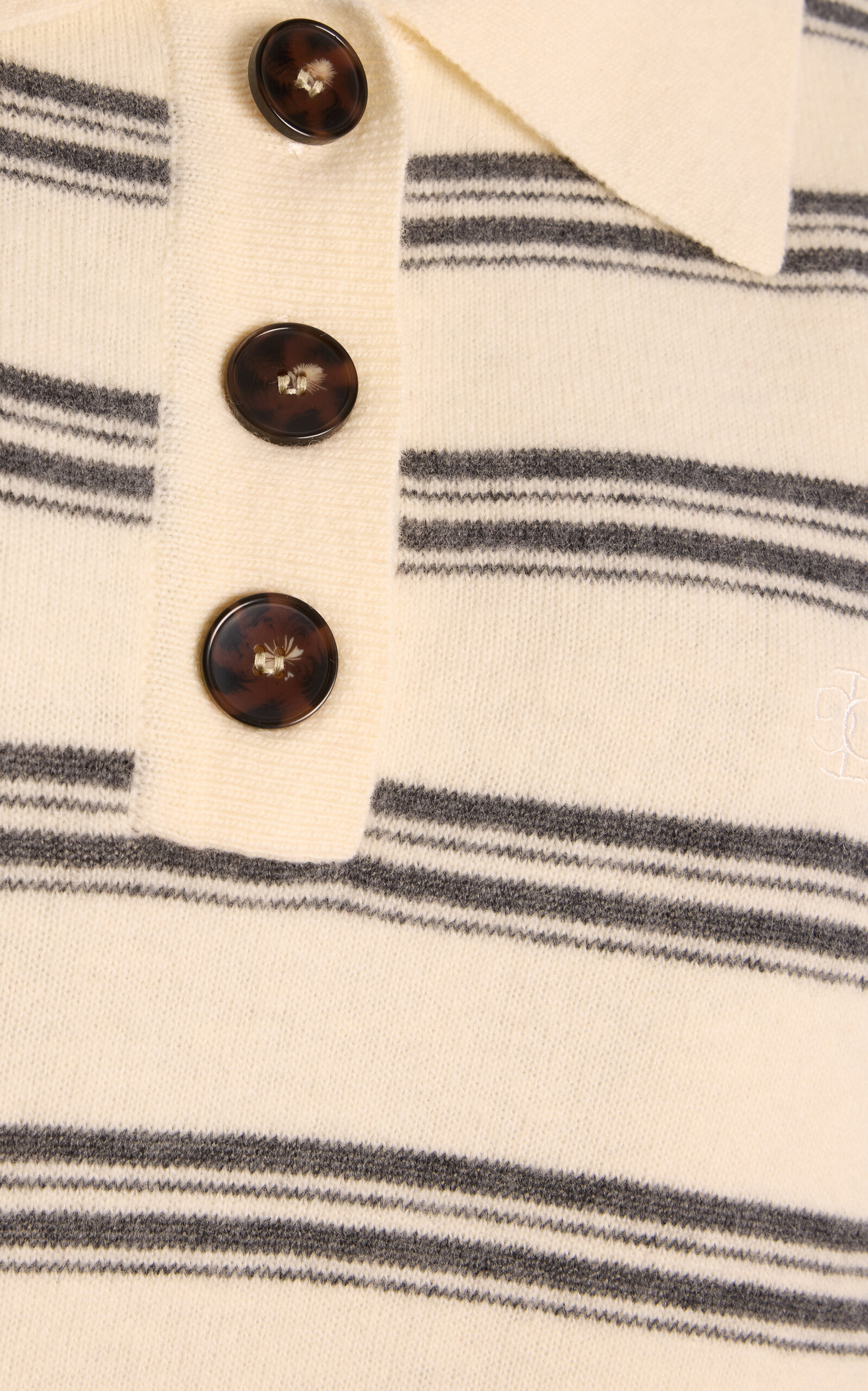 Striped Wool-Cashmere Polo Top stripe - 5