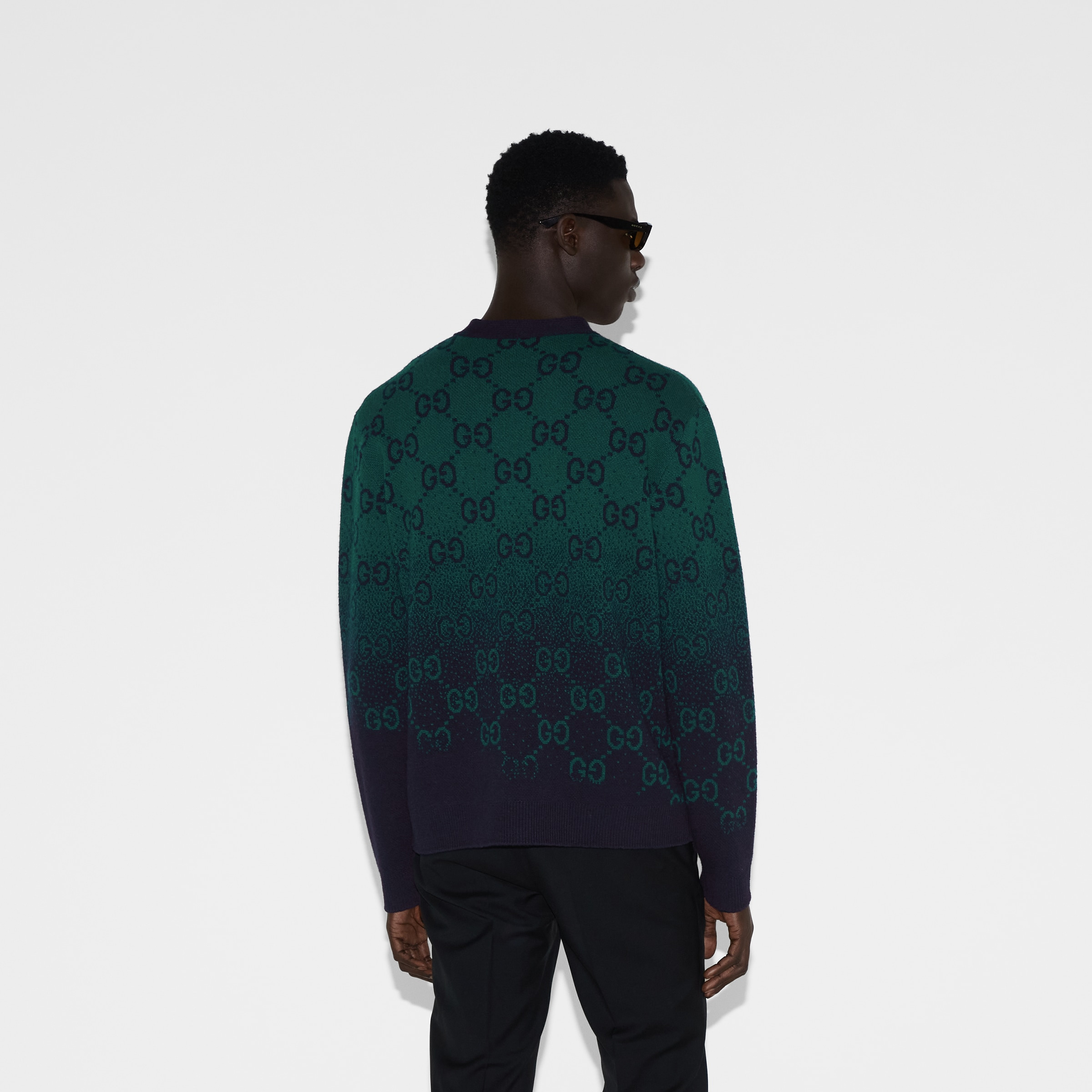GG degradé wool jacquard cardigan - 4