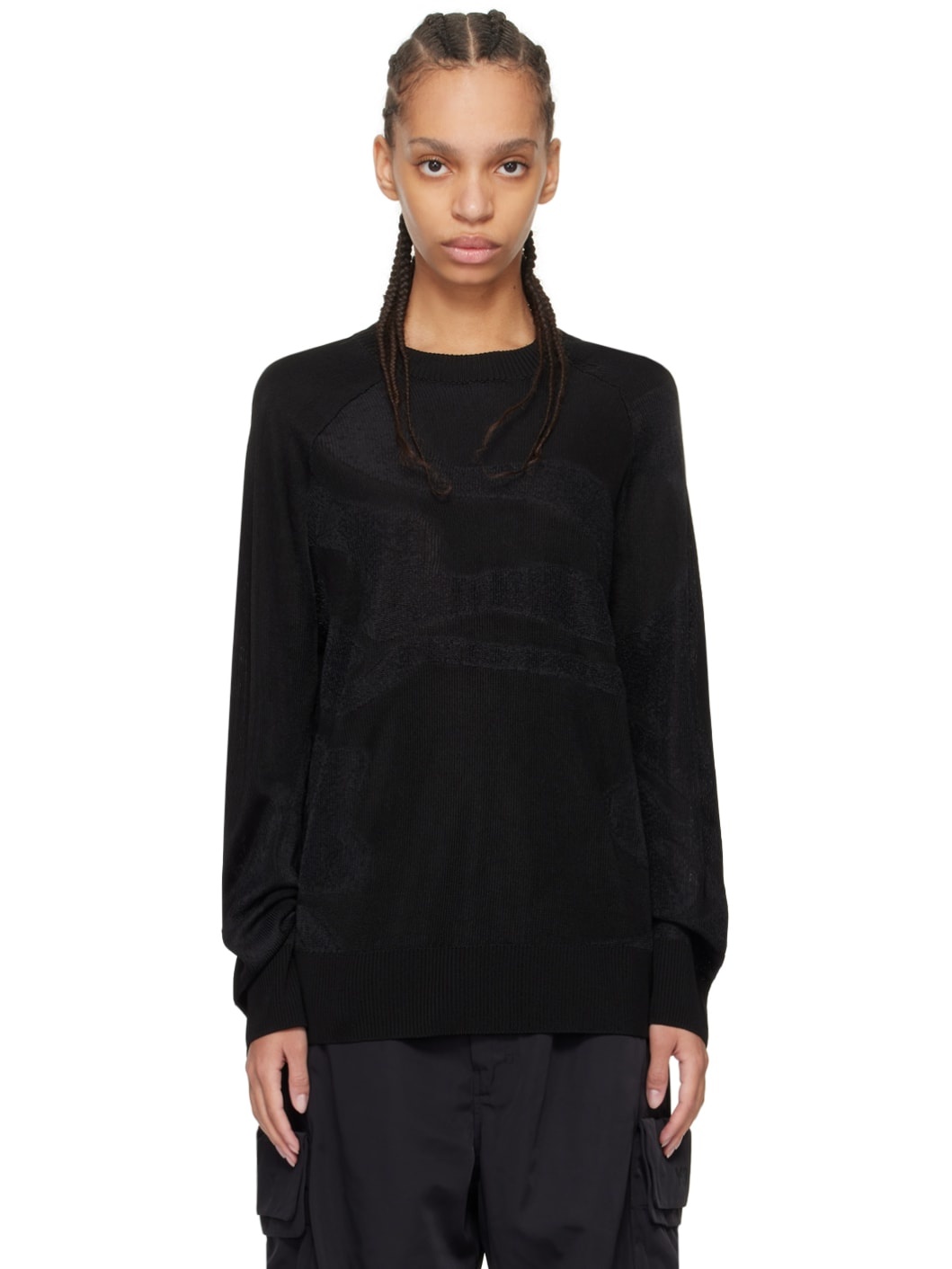 Black Jacquard Sweater - 1