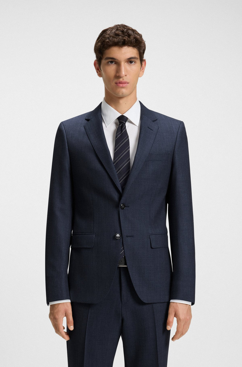 TWO-PIECE SLIM-FIT SUIT IN PATTERNED STRETCH WOOL 2