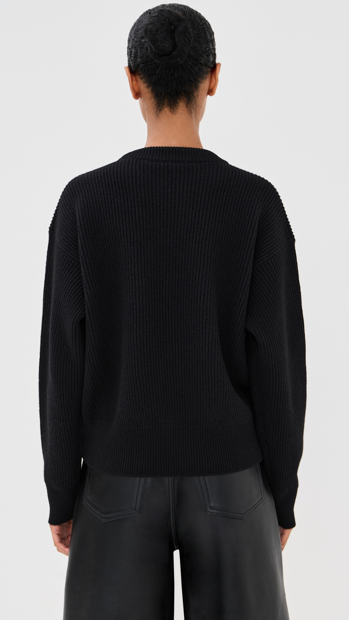 Studs Logo Embroidery Wool Knit Sweater - 2