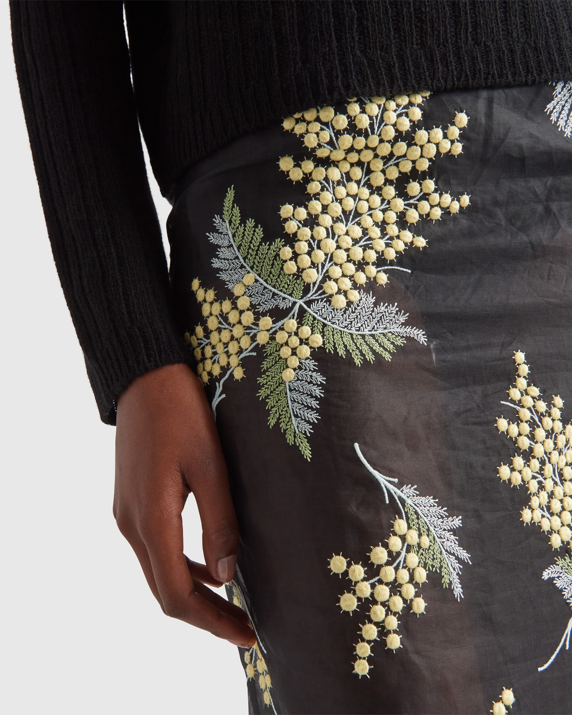 Embroidered organza midi-skirt - 3