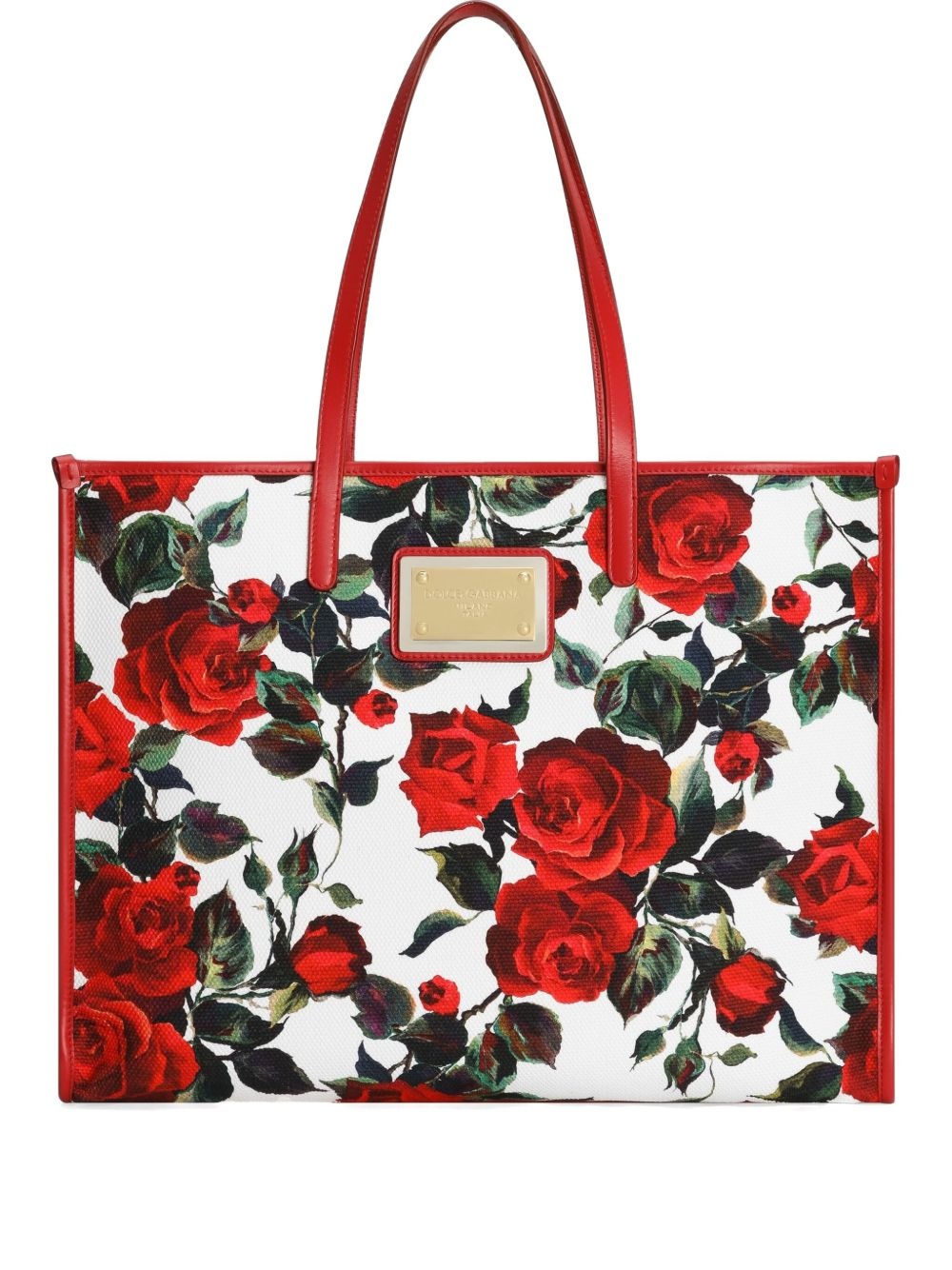 large rose-print shoulder bag - 1