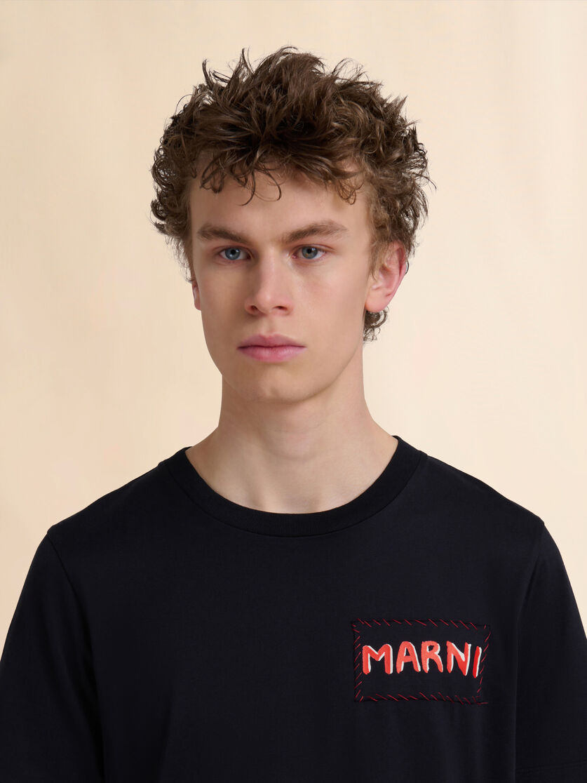BLACK CREW NECK T-SHIRT - 4