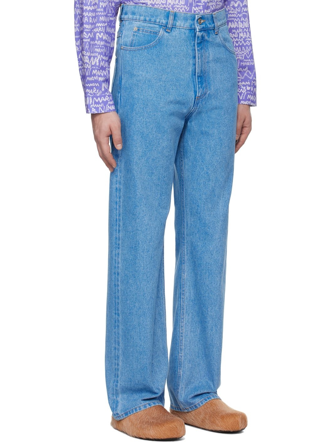 Blue Organic Wide-Leg Jeans - 2
