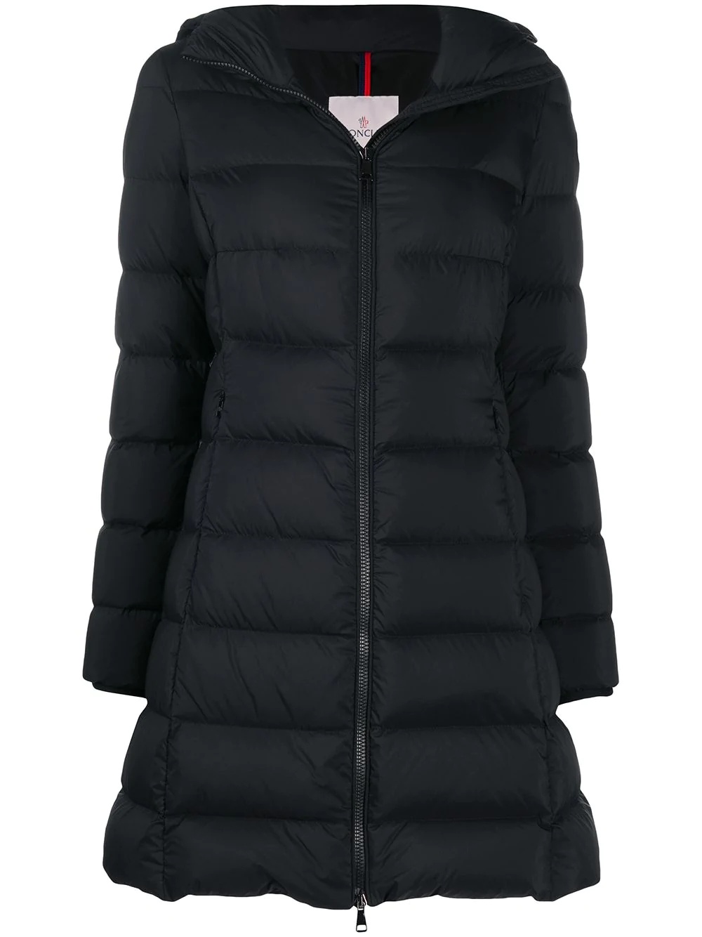 logo patch padded coat - 1