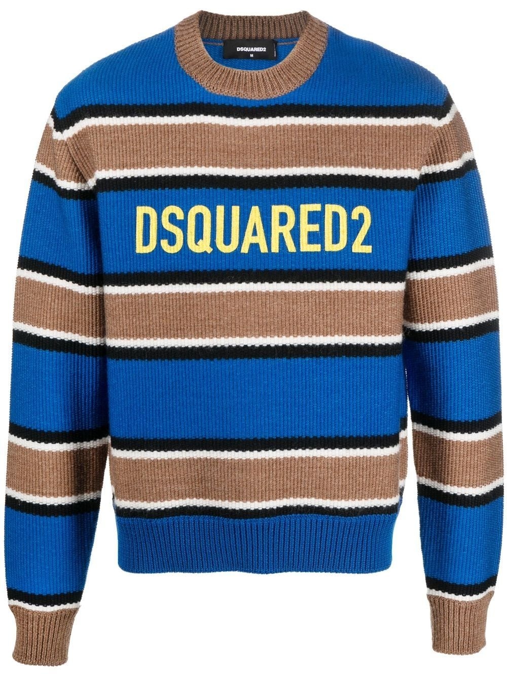 jacquard logo striped jumper - 1