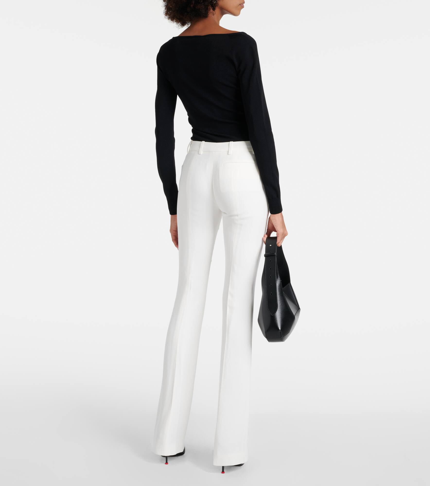 Mid-rise flared pants - 3