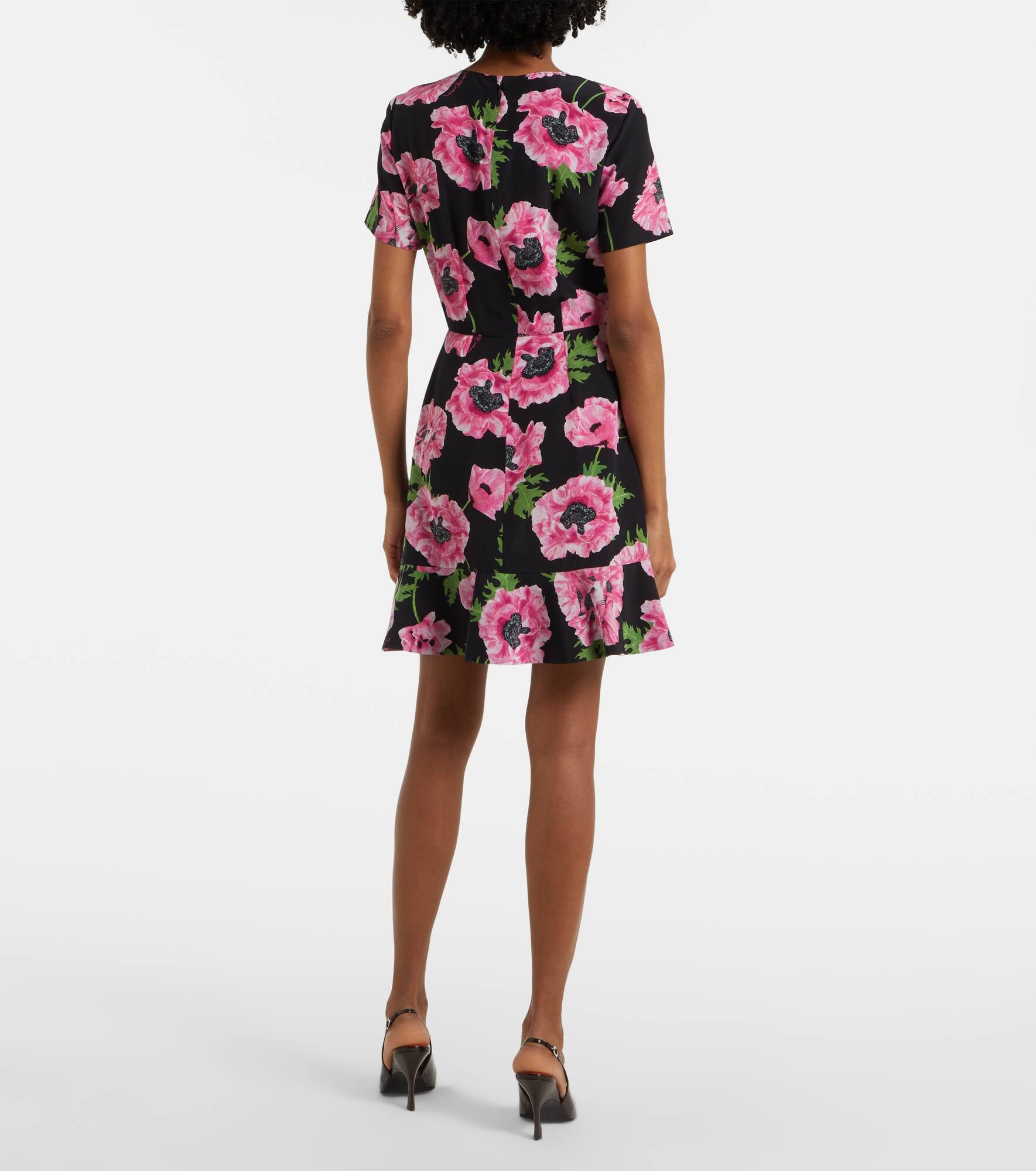 Iconic floral ruffled silk minidress - 3