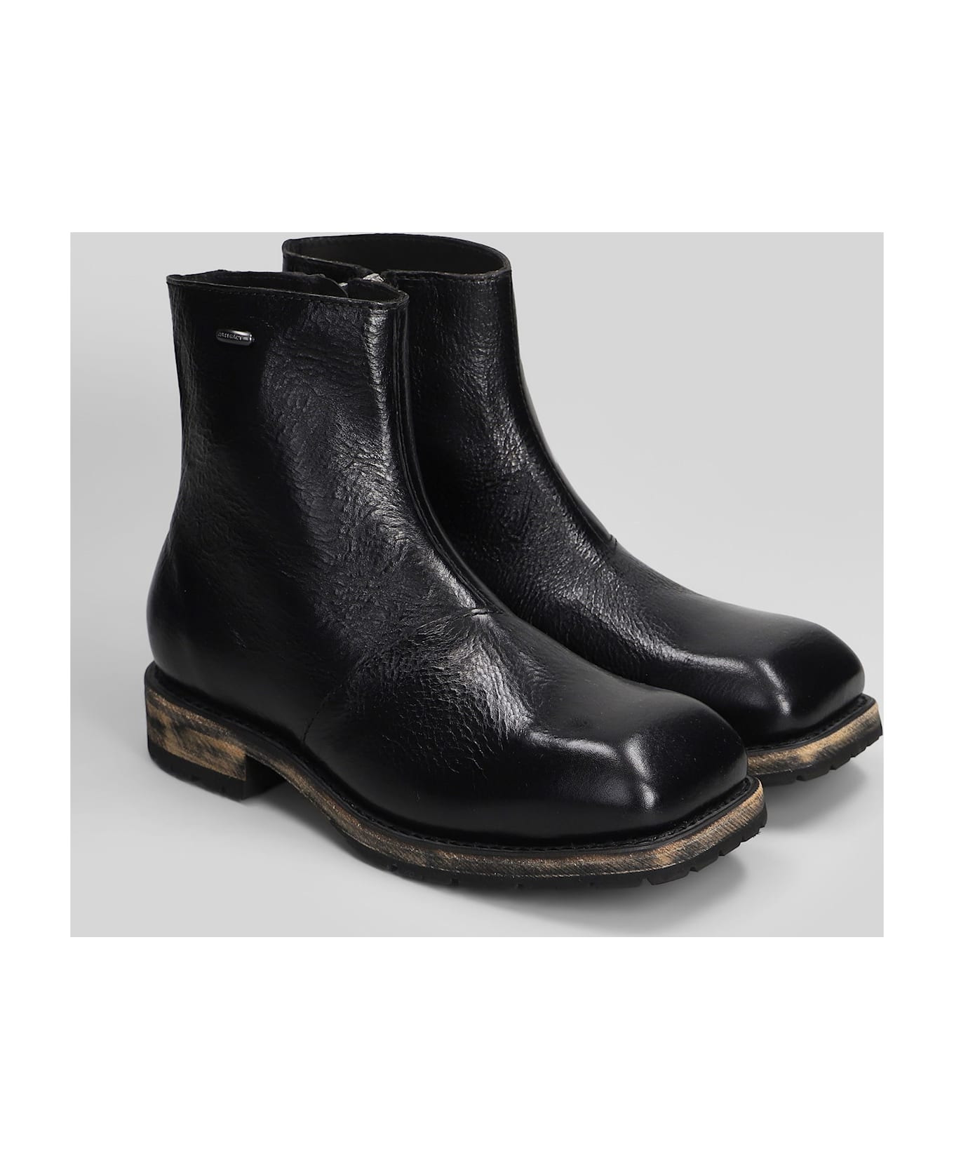Engine Boot Ankle Boots In Black Leather - 2