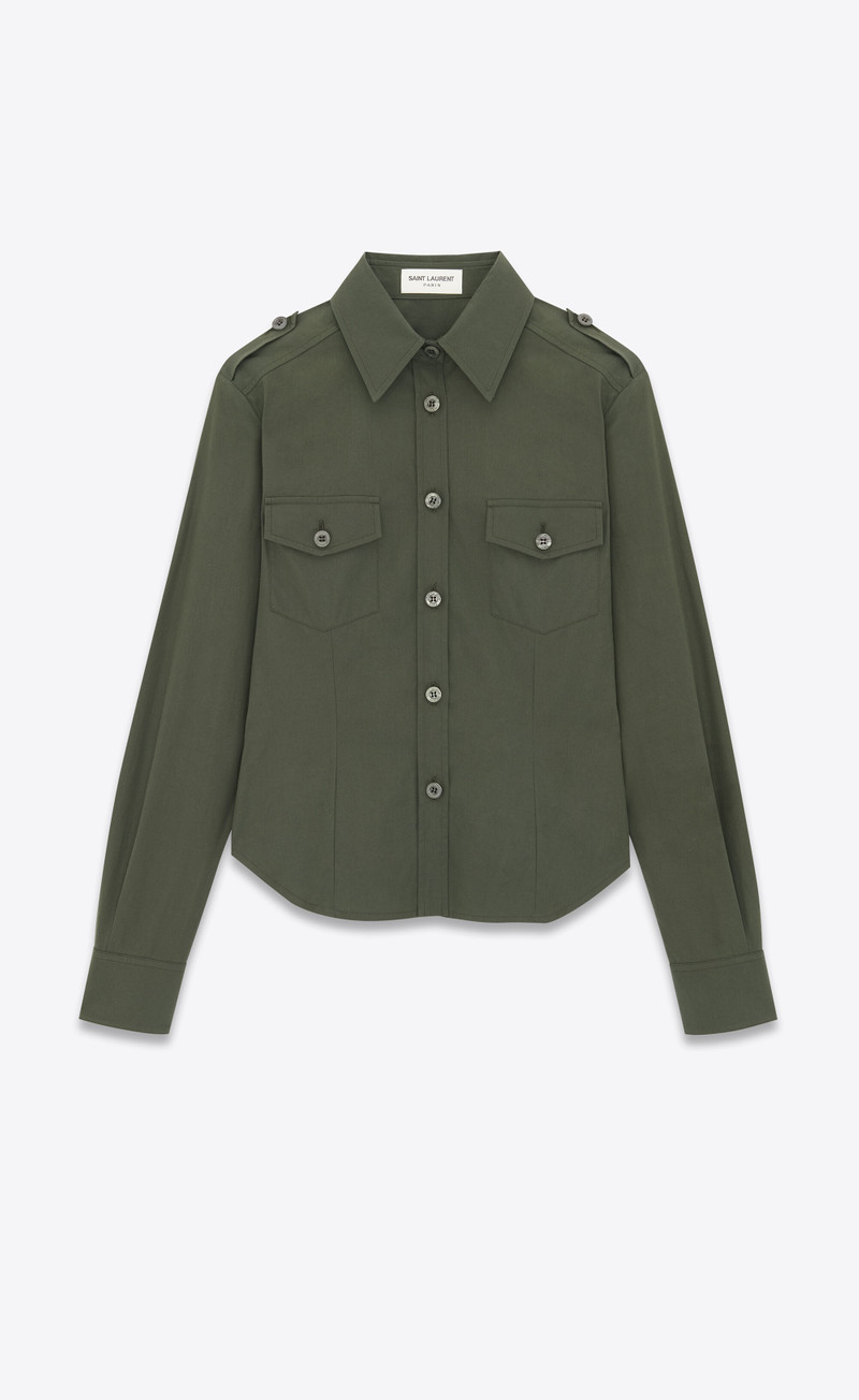 army shirt in cotton poplin - 1