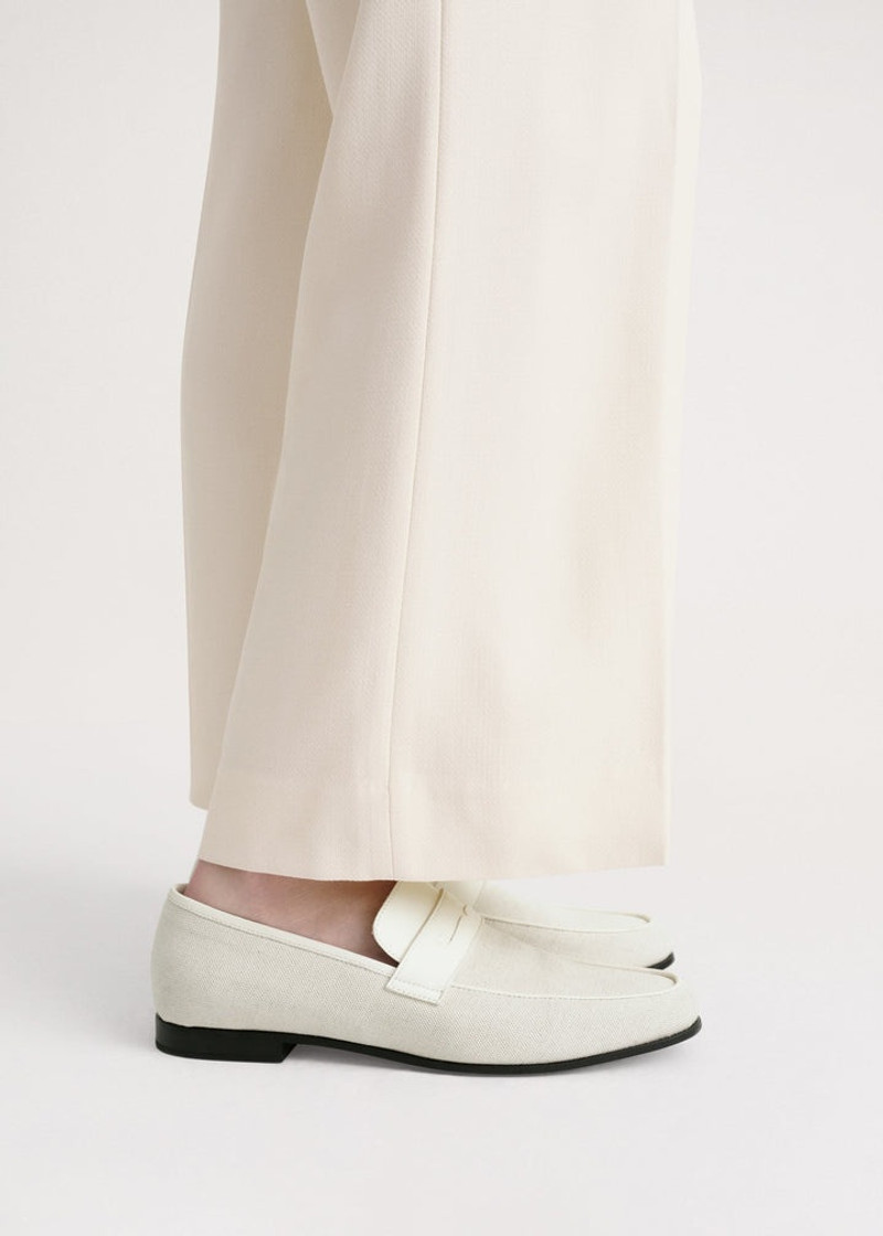 Totême The canvas penny loafer beige outlook