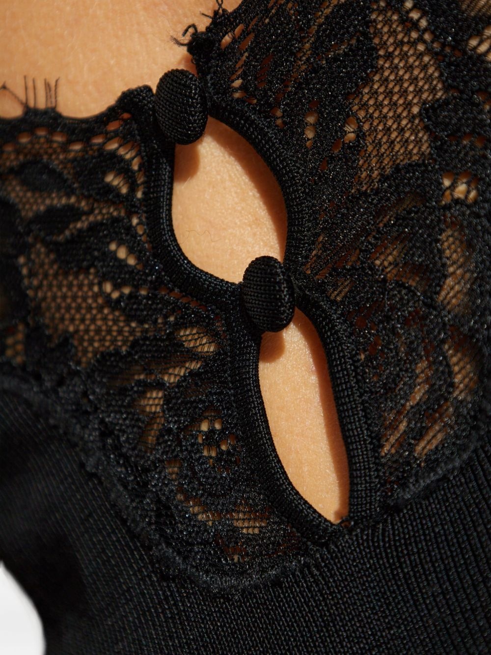 lace-insert dress - 5