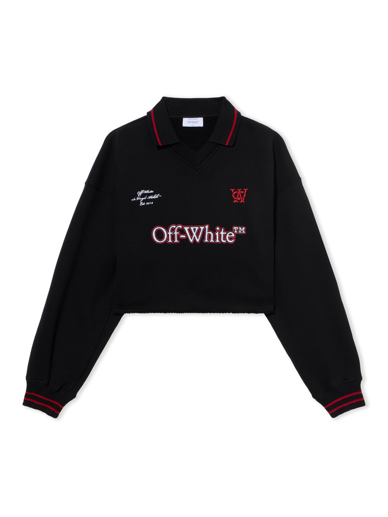 Sporty Crop Polo Logo Sweatshirt - 1