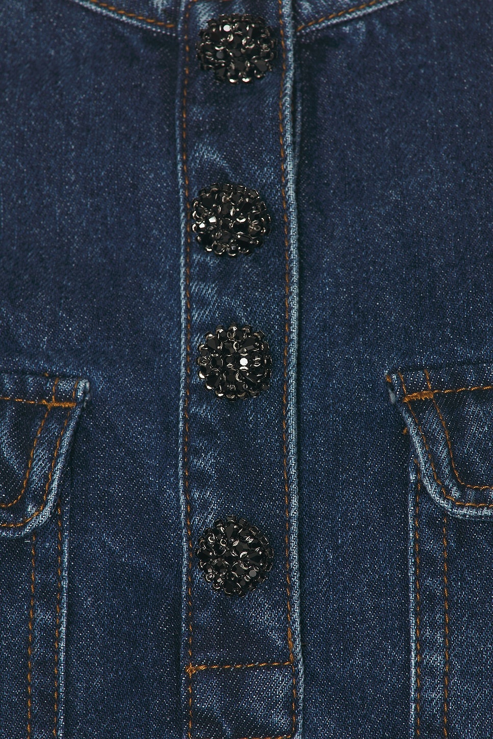 Pleated Denim Mini Dress - 4