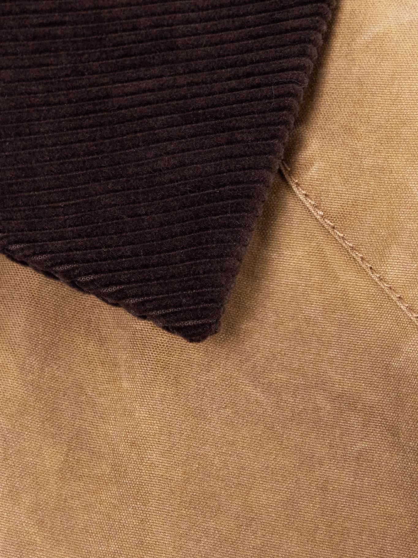 Corduroy-trimmed washed organic cotton-canvas jacket Tan - 5