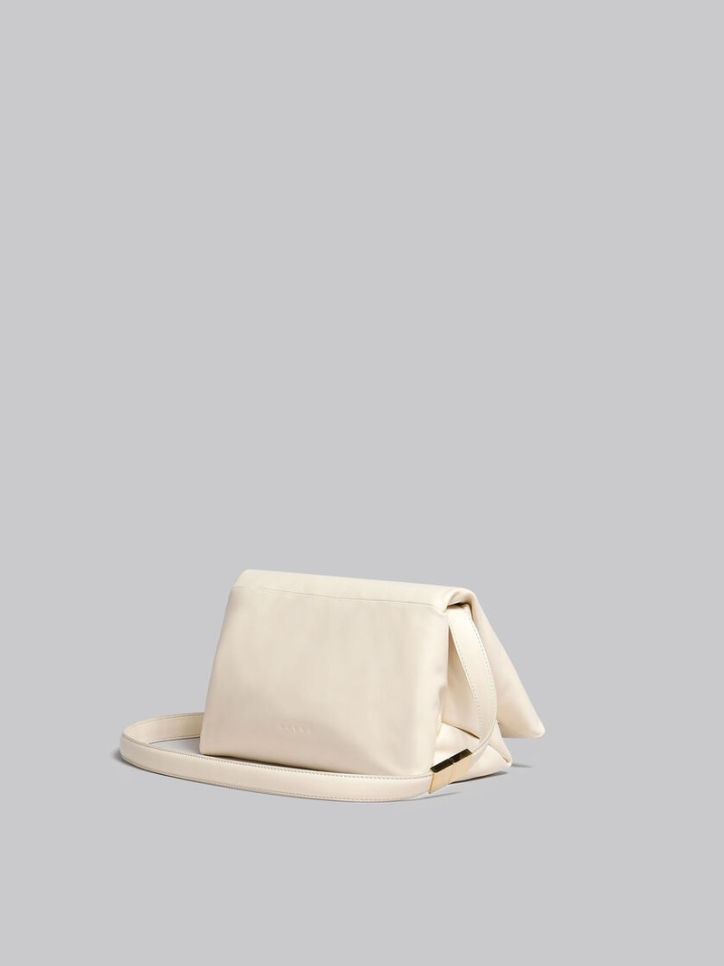 IVORY WHITE LEATHER PRISMA SHOULDER BAG 3
