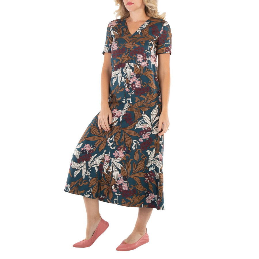 Max Mara Ladies China Blue Paola Printed Silk Dress - 4
