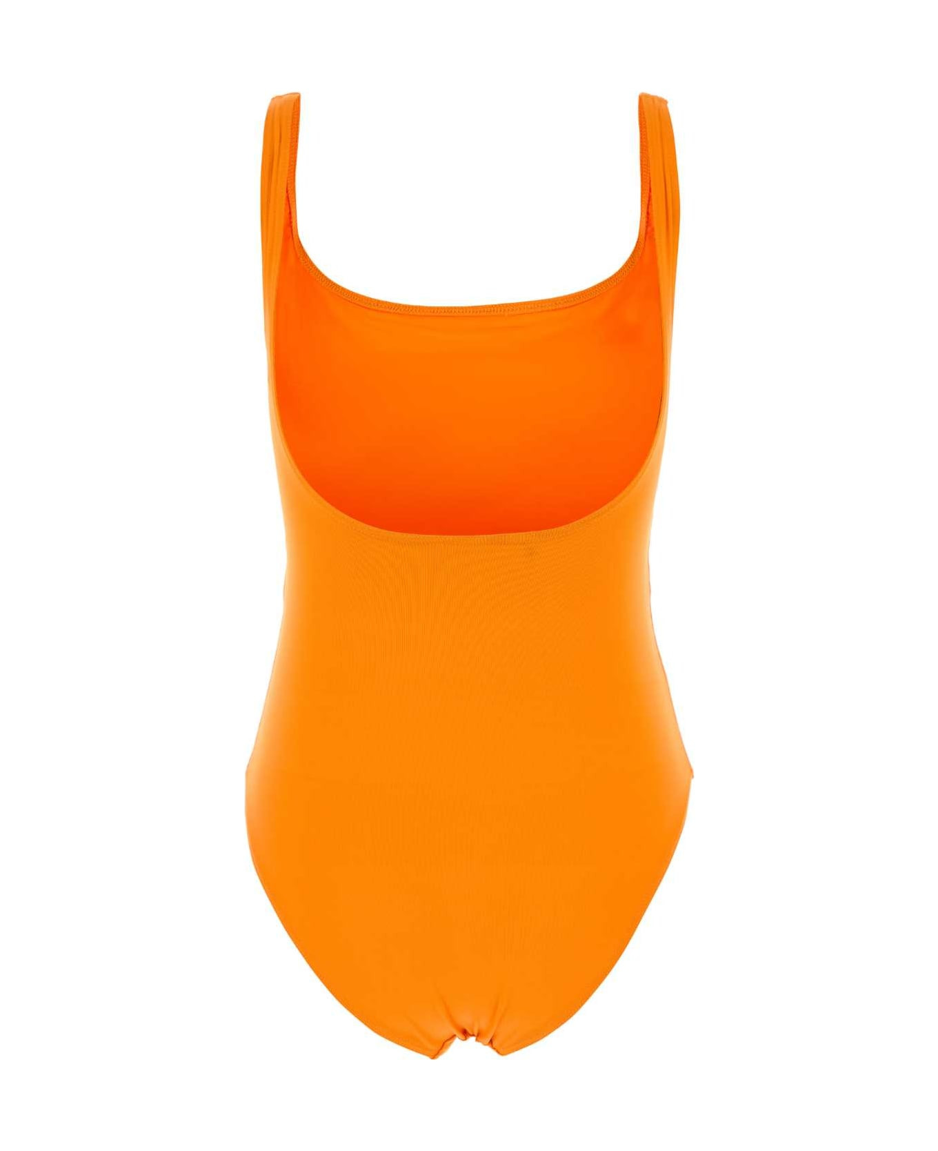 Orange Stretch Nylon Asia Swimsuit - 2