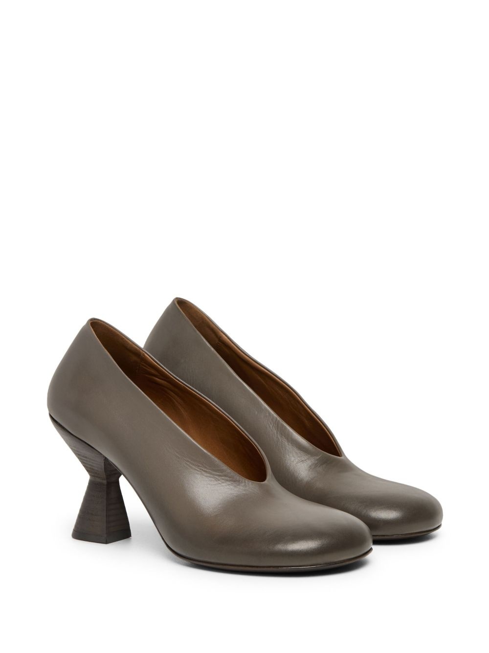 sculpted-heel leather pumps - 2