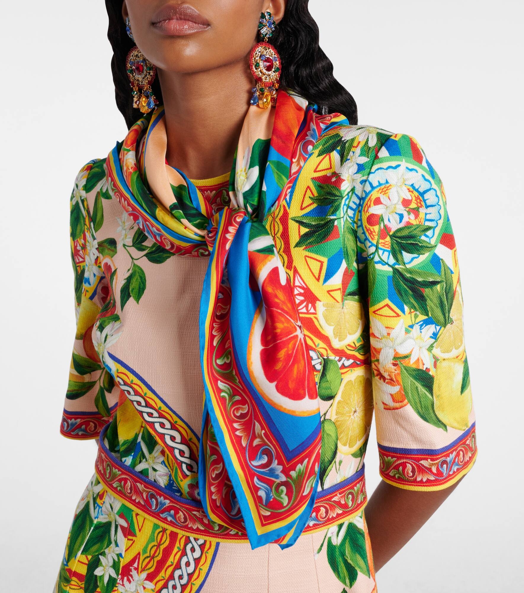 Printed silk twill scarf - 2